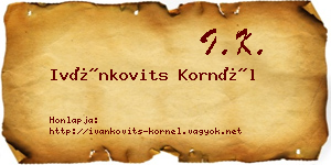 Ivánkovits Kornél névjegykártya