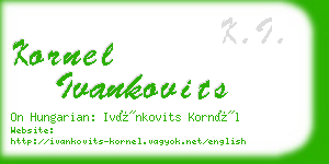 kornel ivankovits business card